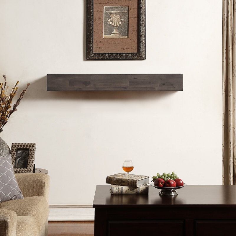 Yareli Hand Carved Wood Mantel, Antique Brown, 48" 
