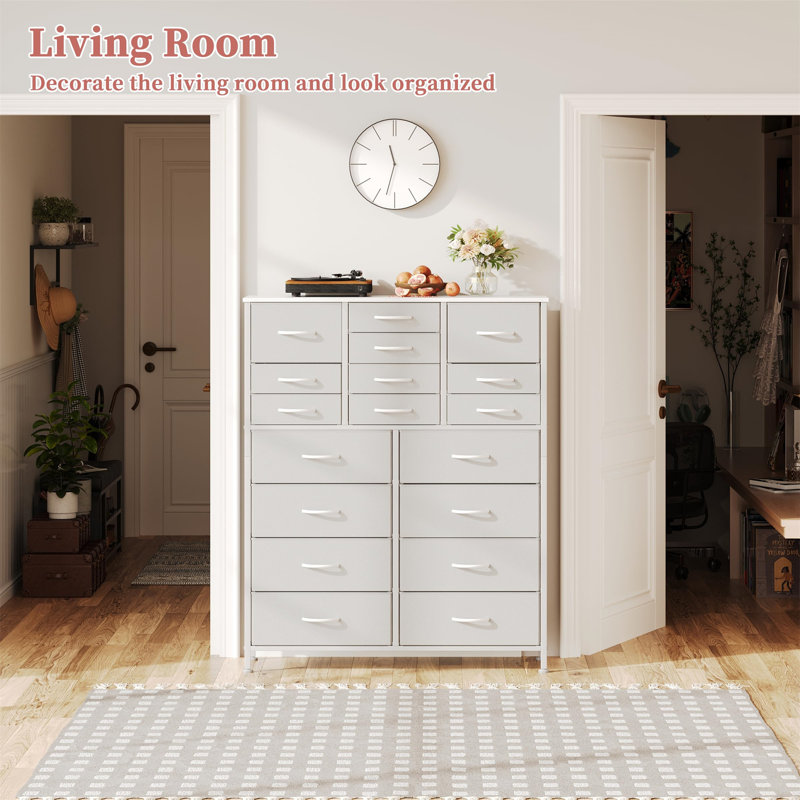 96 cm W Chest of 18 Drawers, White