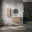 Meuble-lavabo mural 30 po avec lavabo et armoire latérale, portes
