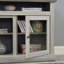 Meuble télé contemporain pour téléviseur de 65 po ou moins avec espace de rangement ouvert et fermé, gris pierre, l 60 po x P 15,75 po x H 29 po
