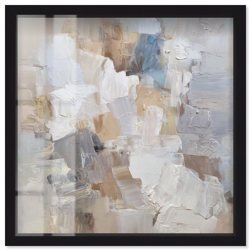 Faded Coastline Shadowbox Print Abstract Wall Decor by Art Remedy, Black Frame, 31 x 31, 31" H x 31" W, Black Frame