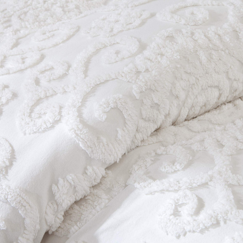 Laurs White Standard Cotton Reversible 3 Piece Comforter Set