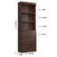 Grande bibliothèque industrielle avec portes et tiroirs, bibliothèque en bois à 5 niveaux, étagère de rangement en métal-825854770