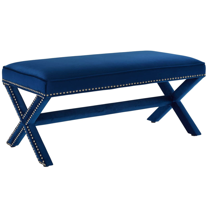 Banc rembourré Rivet, Bleu marine