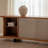 Solid Wood TV Stand with Stainless Steel Doors