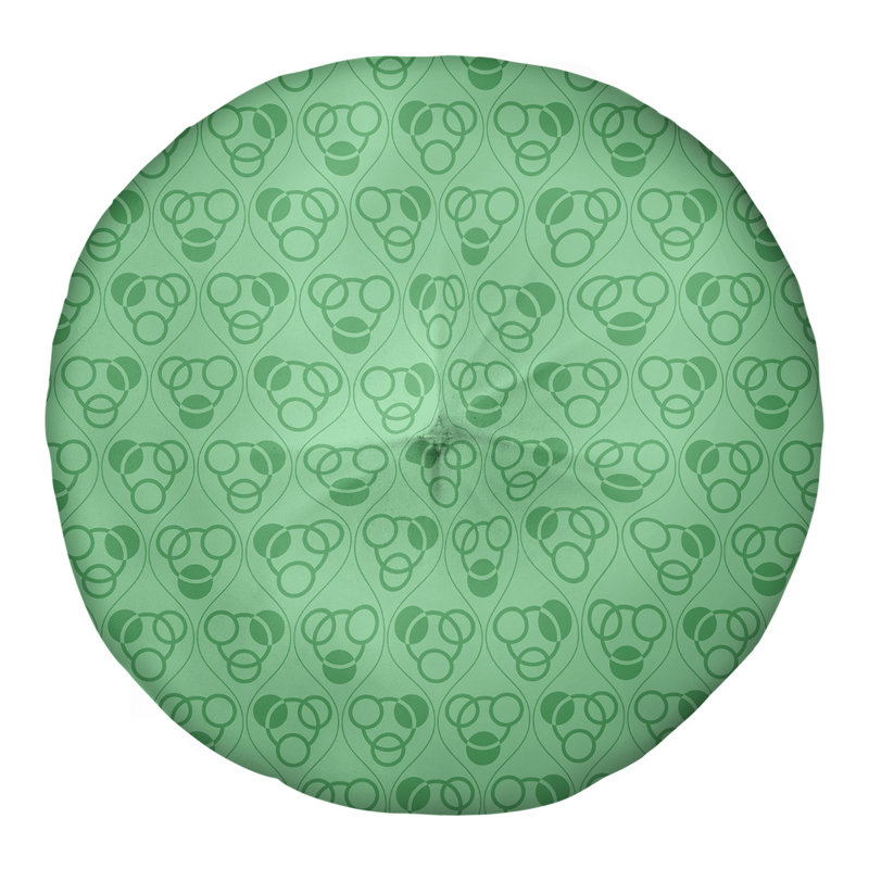 Coussin de sol classique à motif de cercles et de vagues, 26 po x 26 po, Vert