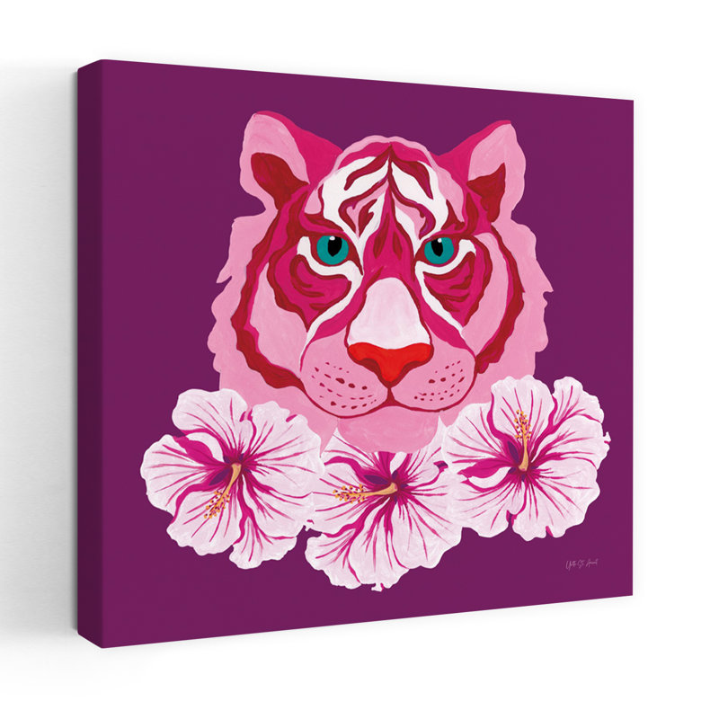 Art tropical tropical dans la jungle avec des animaux, H 18 po x l 18 po