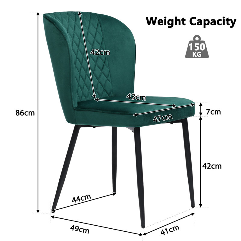 Annalia 49cm H Velvet Upholstered Side Chair