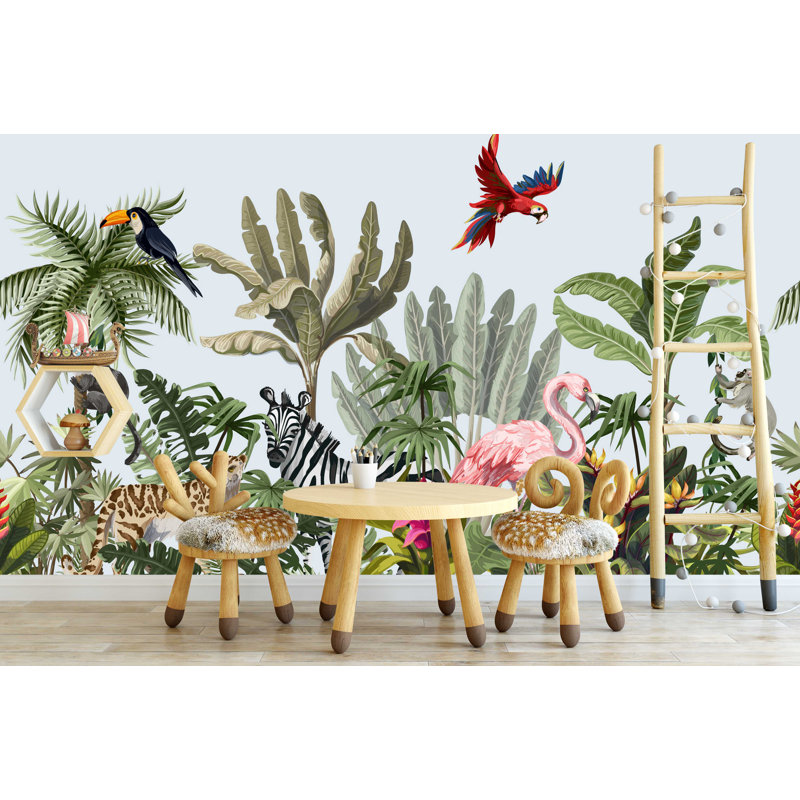 Papier peint amovible Jungle tropicale, L 75 po x l 112 po