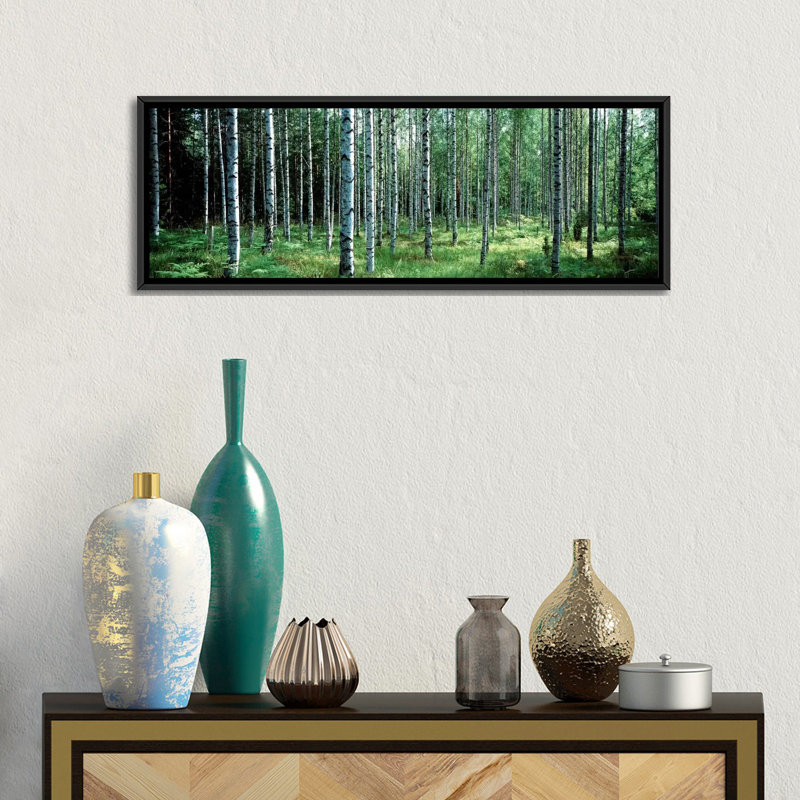 «White Birches Aulanko National Park» par Panoramic Image, reproduction de photo sur toile tendue, Toile avec cadre noir
