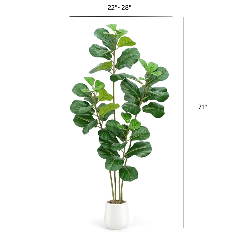 Faux Ficus Tree in Pot and Planter