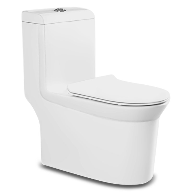 One-Piece Water Saver 4 GPF Compact Elongated Commercial Grade Dual Flush Toilet 4GPF