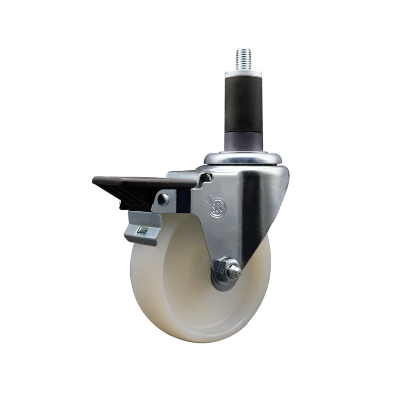 Nylon Swivel Expanding Stem Caster with Brake SCC PLB 4" x 1-1/4"