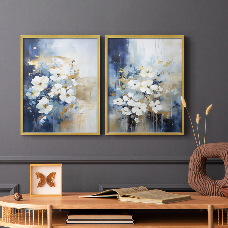 «FLORAL Series CCLxxi», reproduction encadrée de qualité supérieure - prête à être accrochée - aucun clou requis - aucun clou requis