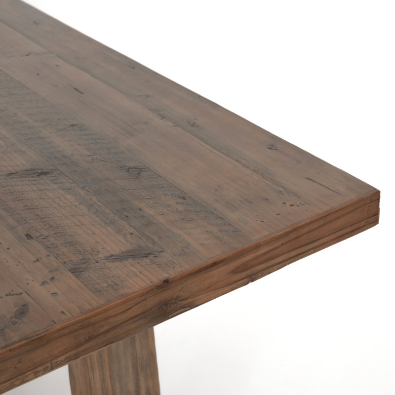 Otto Pine Wood Dining Table, Waxed Pine, 30" H x 39.25" W x 110" L