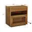 Table d'appoint Mid-Century moderne avec station de charge, trou de prise et 2 tiroirs
