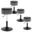 Dressing Table Stool, Height Adjustable Upholstered Makeup Vanity Stool, Round Swivel Dressing Table Chair for Bedroom, Velvet, Dark Grey
