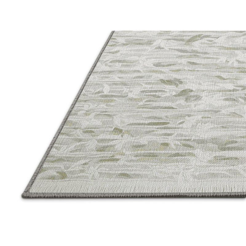 Machine Washable Gray Area Rug, Rectangle 6' x 9'