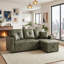 Canapé-lit, canapé modulaire avec lit escamotable, méridienne réversible, canapé modulaire avec rangement, tissu respirant vert olive, solution pour petit espace, canapé-lit convertible, canapé en L-1413297878-1413297900