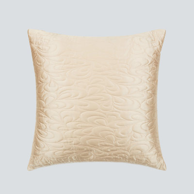 Silk Quilted Square Pillow  Champagne