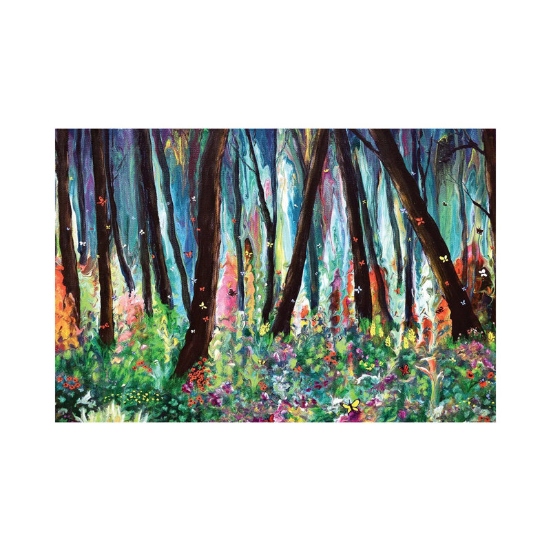 Woodland Wildflowers And Butterflies by Laura Iverson - Wrapped Canvas Gallery-Wrapped Canvas Giclée, 20.32 cm H x 30.48 cm W