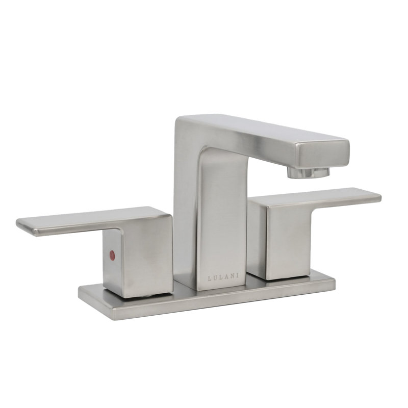 Robinet de salle de bain central avec drain Lulani, Nickel brossé