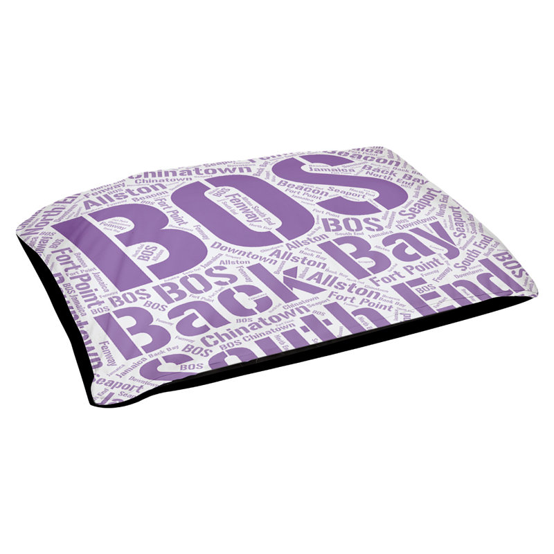 Coussin de chien « districts », Grand (l 40 po x P 30 po x H 14 po), Boston, Mauve