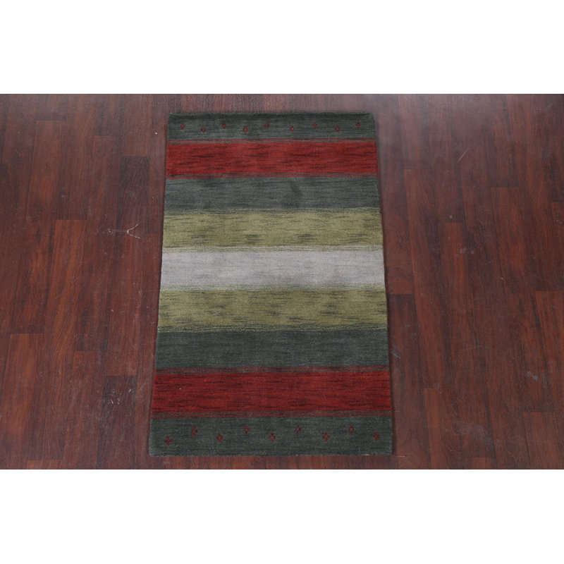 Striped Gabbeh Oriental Area Rug 3x5
