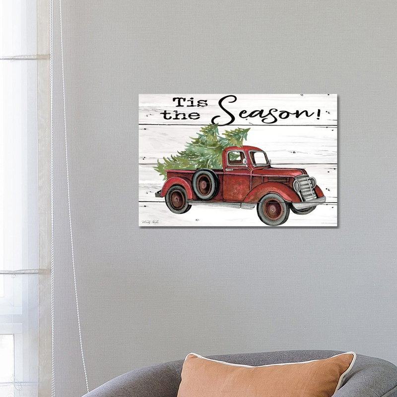 Tis The Season Red Truck by Cindy Jacobs - Wrapped Canvas Print, 66.04 cm H x 45.72 cm W x 1.91 cm D