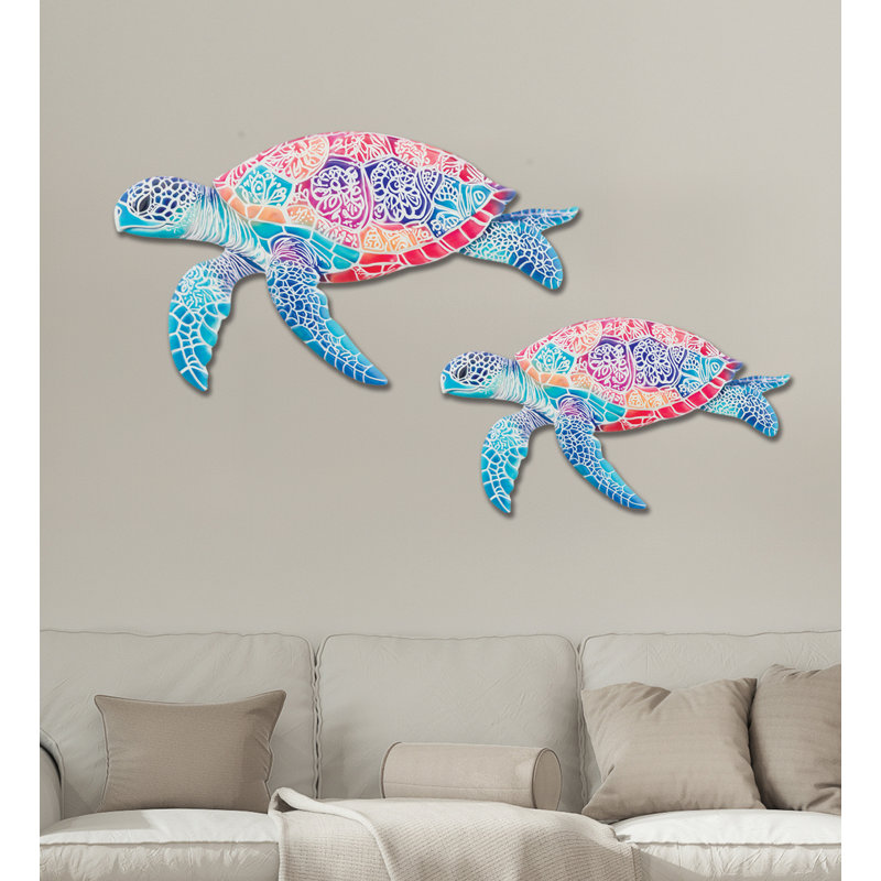 Ensemble de 2 décorations murales d'extérieur 17 pouces, Bleu