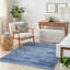 Tapis intérieur / extérieur bleu / denim en chenille tissé à la machine-58500312