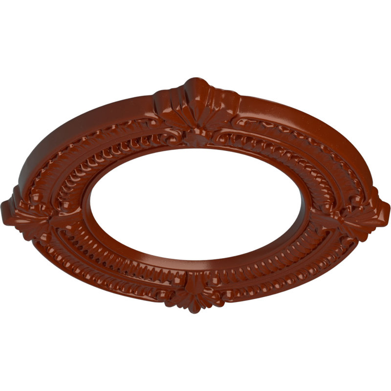 Médaillon de plafond Endurathane Benson, DE 11 1/8 po x P 6 1/8 po x P 5/8 po (convient aux auvents jusqu'à 6 1/8 po), finition brique réfractaire peinte à la main