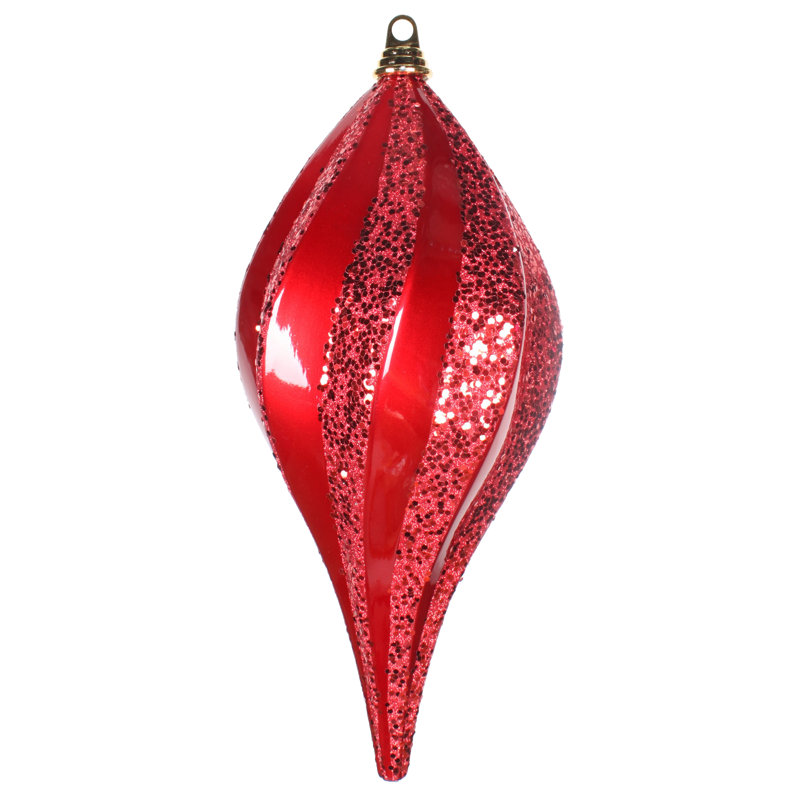 Ornement en forme de bonbon scintillant, Rouge, H 12 po x l 6 po x P 6 po