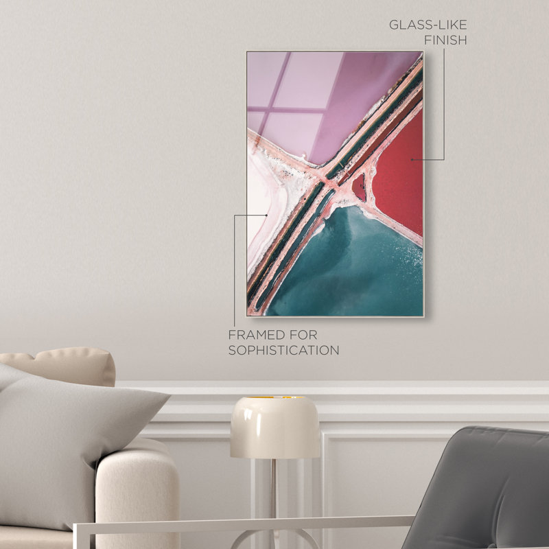 Lilac Meets Teal Print by Oliver Gal, 11"H x 16"W, Silver Floater Frame