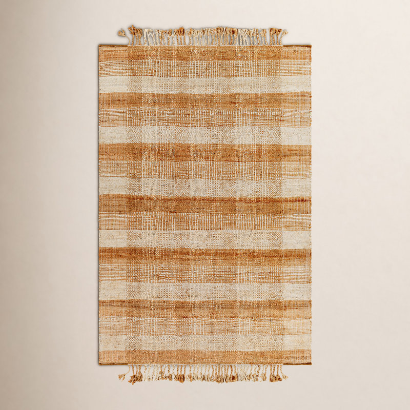 Tapis en jute tressé à la main Fernie, Rectangle 5 pi x 7 pi 6 po