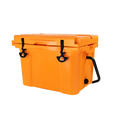 Glacière isotherme de 25 pte pour les activités extérieures: avec ouvre-bouteille, porte-gobelet et règle de formage - 5 jours de fabrication froide, robuste, de couleur orange, facile à transporter avec poignée ergonomique