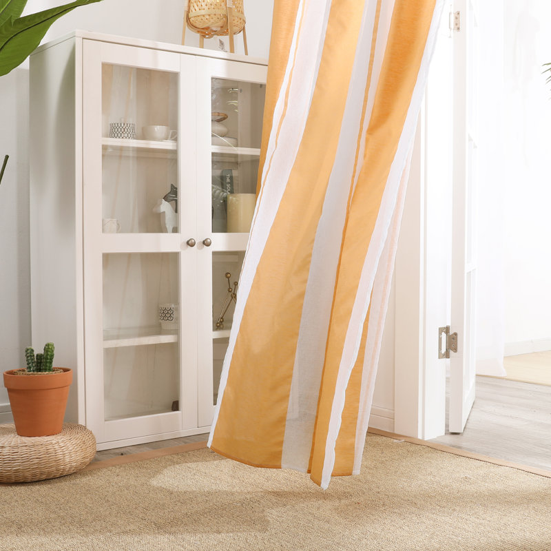 Dearious Sheer Curtain Pair, Width 140 x Drop 138 cm, Yellow Brown