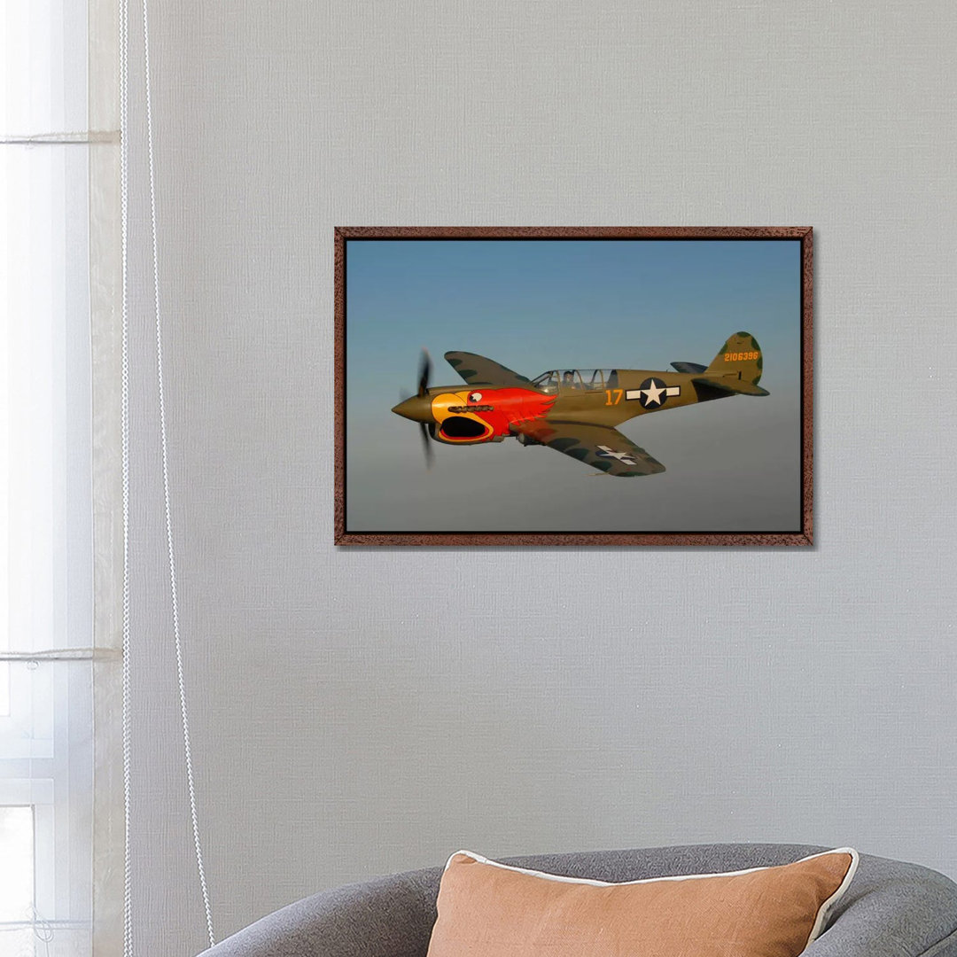 P-40 Warhawk Flying Over Chino, California von Phil Wallick - Galerie-umwickelte Leinwand Giclée auf Leinwand