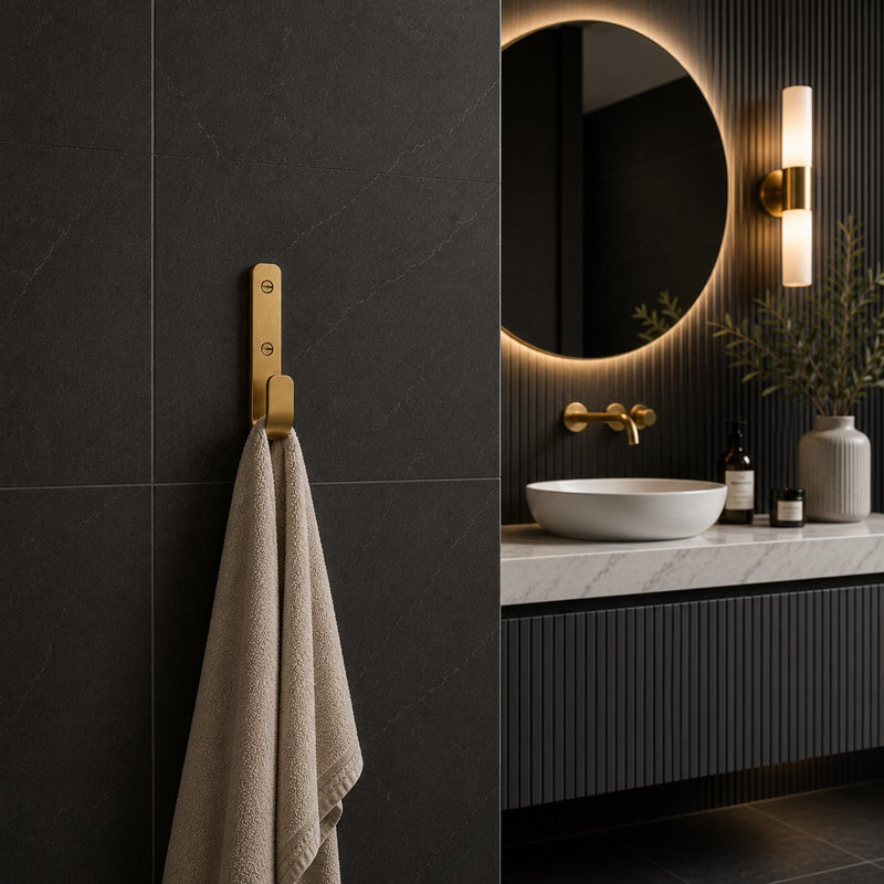 Porto - Small Solid Brass Wall Hook