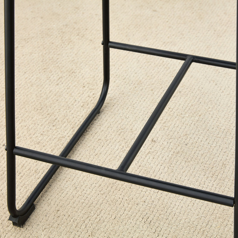 Set Of 2 Modern Minimalist Bar Stools With Footrest, Non-Slip Pads, And Sturdy Iron Legs For Kitchen And Bar, Suede Brown