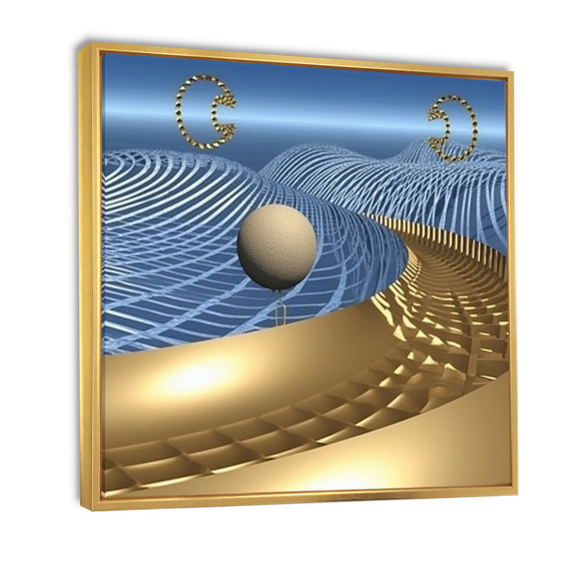 Golden Infinity Matrix - impression, Cadre flottant doré, H 24 po x l 24 po x P 1 po