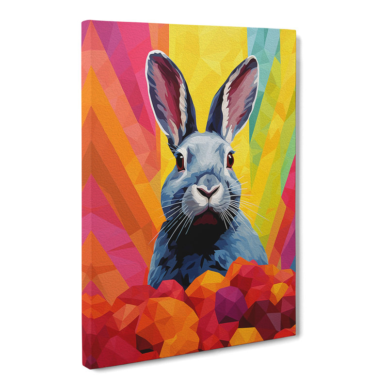 Rabbit Colour Field - Wrapped Canvas, 60cm H x 40cm W x 3cm D