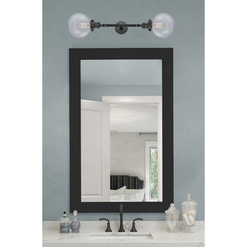 Éclairage de salle de bain à intensité variable 2 lumières Clementina, Ampoule DEL 6 watts Vinage, Grainé, Noir mat