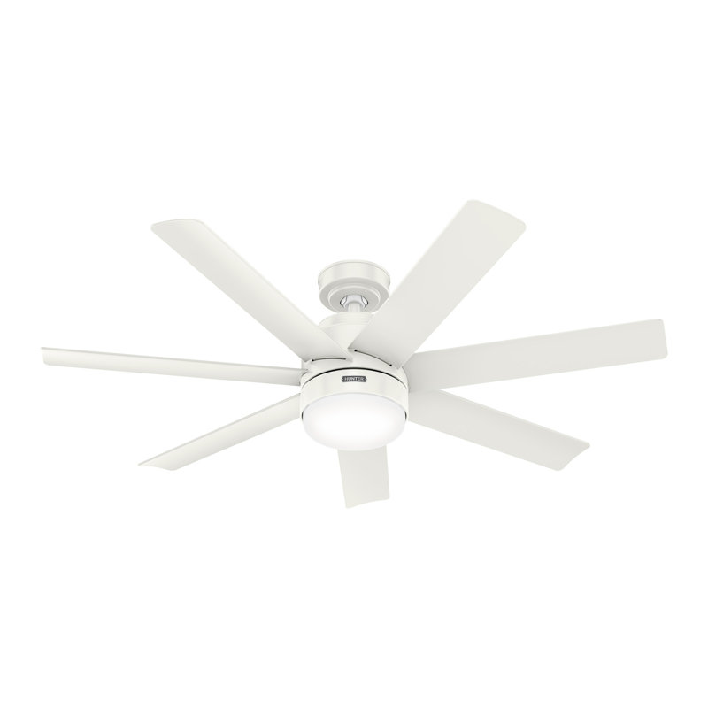 52" Brazos ENERGY STAR® 7-Blade Standard Ceiling Fan with Remote Control and LED Light Kit Included, White