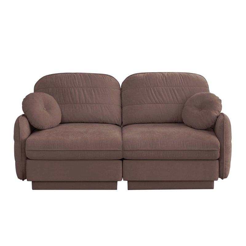 Canapé modulaire Chenille, Rose poussière