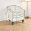 Fauteuil demi-tonneau rembourré à rayures