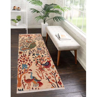 Tapis beige unique de 2 pi 1 po x 4 pi 11 po Saariyah
