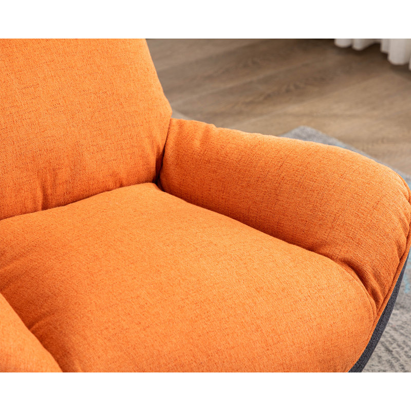 Dodea Upholstered Swivel Accent Chair, Orange 100% Polyester