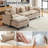 112" Oversized L-Shaped Sofa, Modular Sectional Sofa, Comfy Deep Seat Convertible 3 Seater Couch with Ottoman, 170 Pounds Modern Minimalist Chenille Couch for Living Room-1332497354