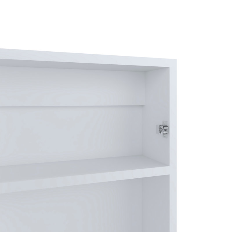 Bathroom Mirror Cabinet with Storage Divider, White